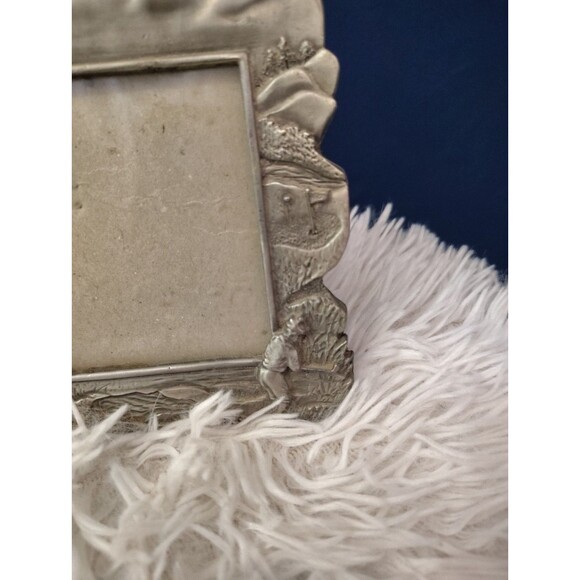 Vintage Pewter Golf Picture Frame "M.T." 3" x 5" Photo - Picture 4 of 8